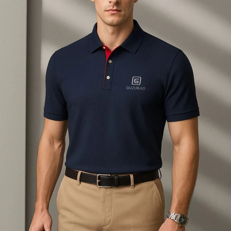 Kit de Camisas Polo Masculinas Premium em Seda Mulberry, Poliéster e Elastano