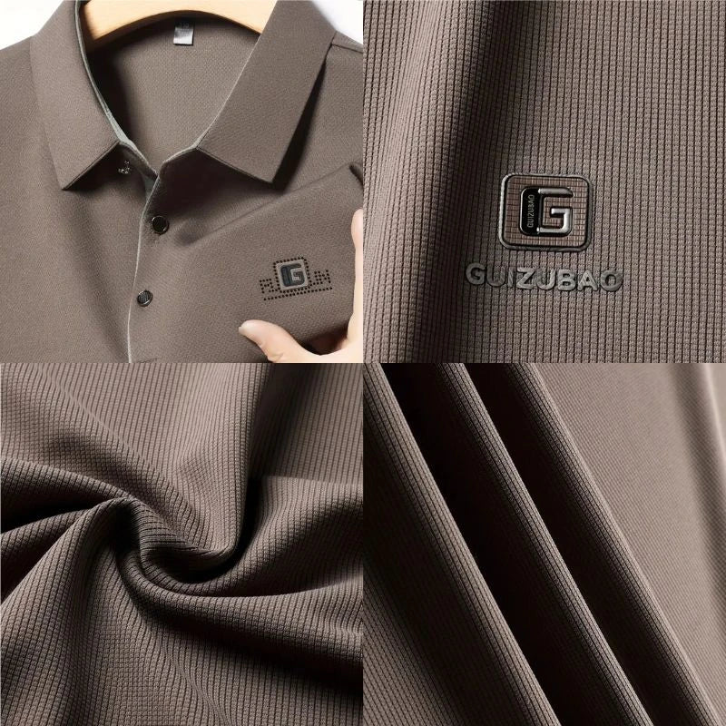 Kit de Camisas Polo Masculinas Premium em Seda Mulberry, Poliéster e Elastano