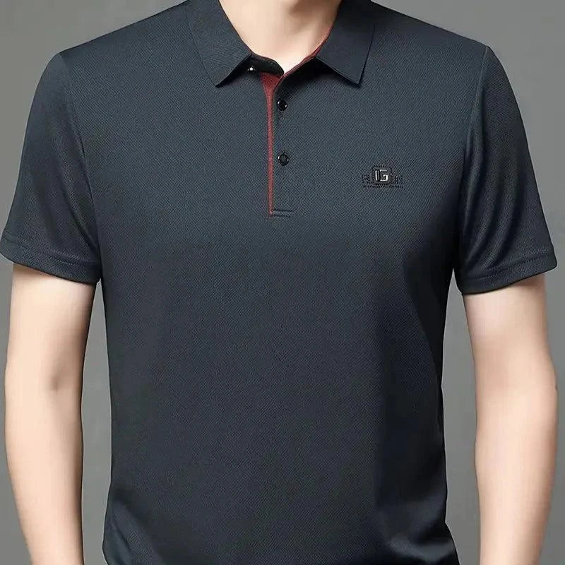 Kit de Camisas Polo Masculinas Premium em Seda Mulberry, Poliéster e Elastano